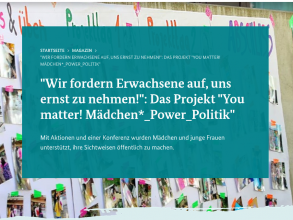 Ein Artikel über das You matter!- Projekt erscheint im online Magazin von Demokratie leben
